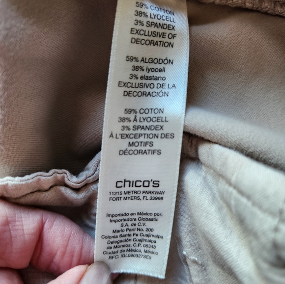Chico's Ankle Khaki/Tan Pant, Size 1.5 - Picture 4 of 6